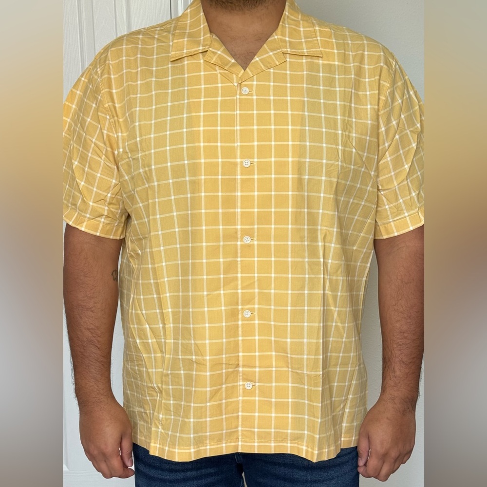 Vince Yellow Checkered Men's Shirt